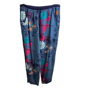 Josie Womens Blue Floral Casual Pants Size‎ XL Asian Vibes Loungewear Comfy